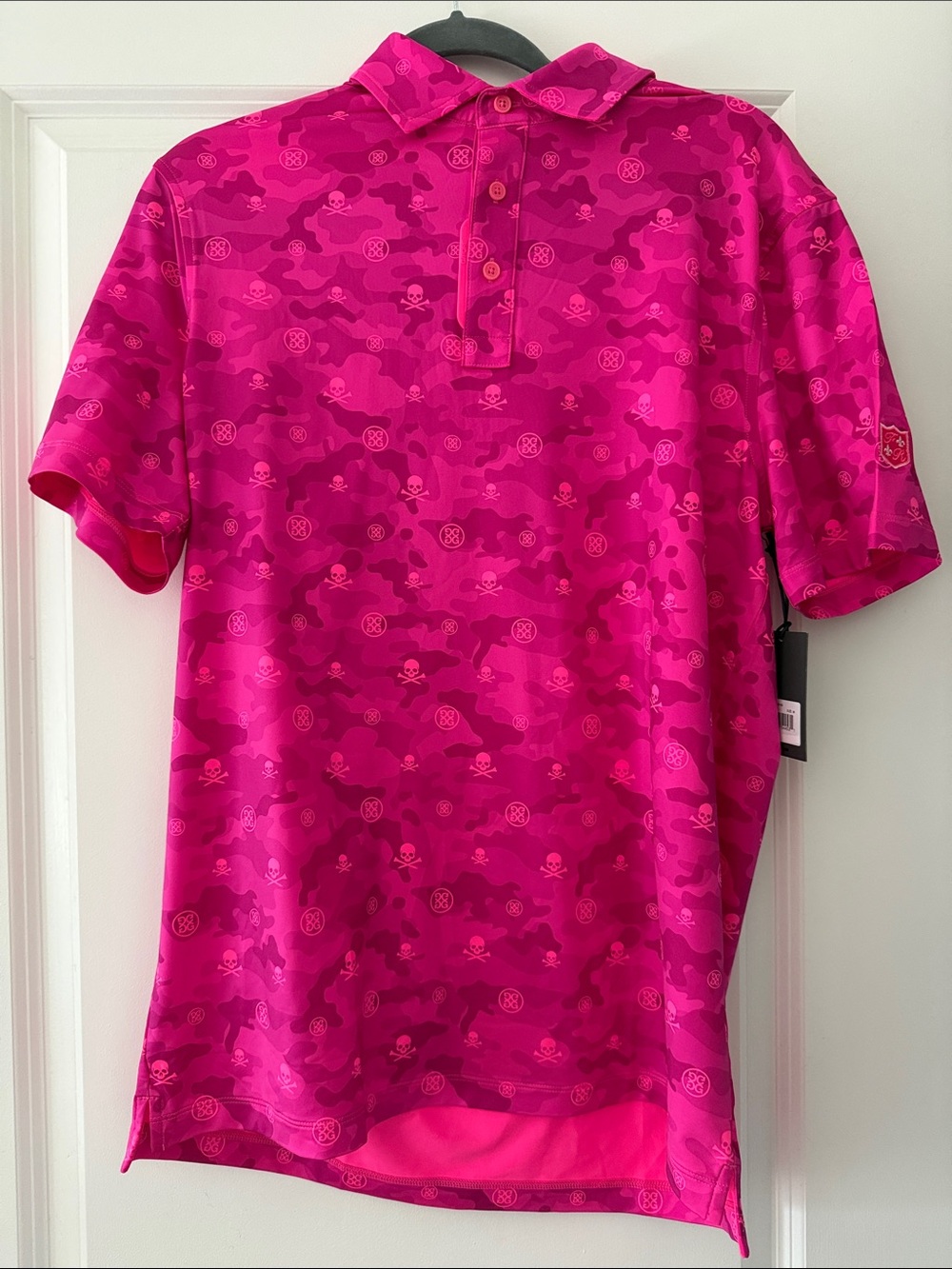 G/FORE Hot Pink Camouflage Skull Polo